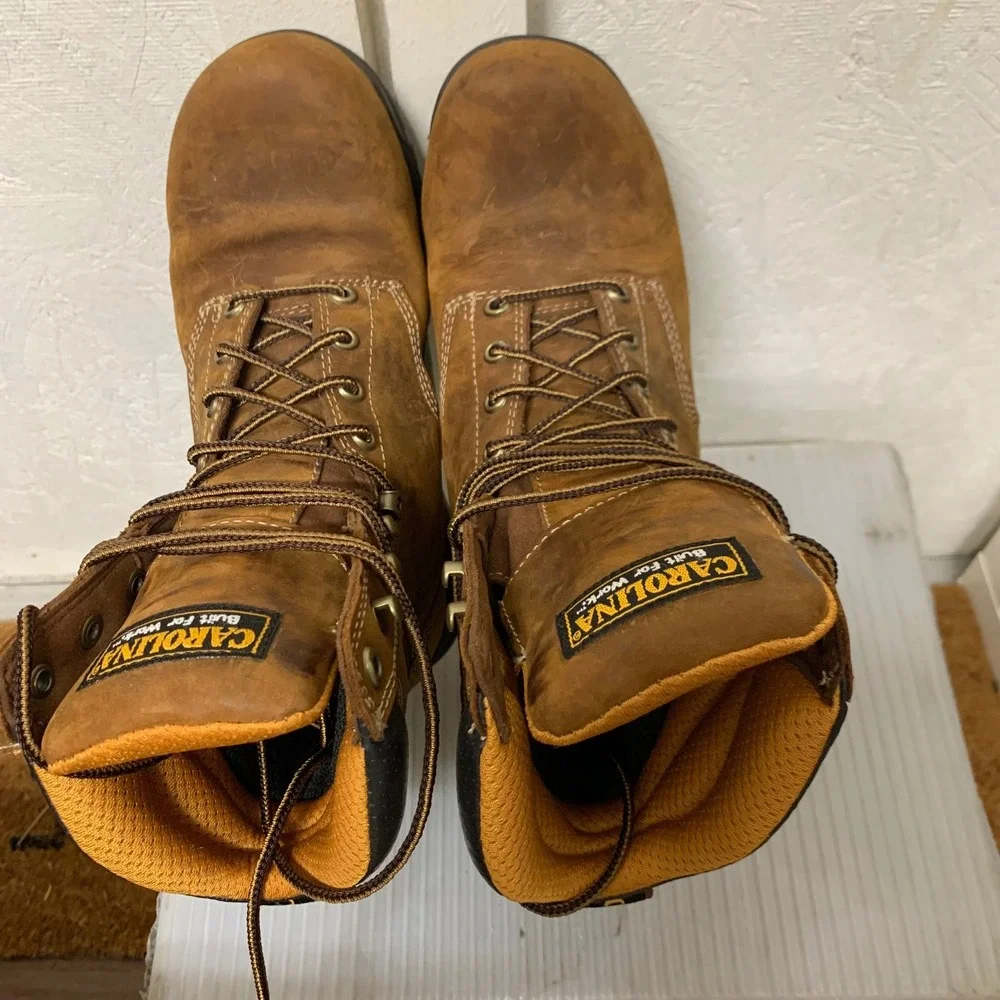 Carolina Work Boots Mens 9 D Brown CA8020 Leather Waterproof EH Slip Resistant
